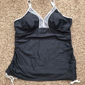 3X gray tankini top